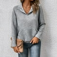 thumbnail image 6 of Sevevn Womens Sweatshirt Casual Textured Long Sleeve Henley Button V Neck Loose Pullover 2025 Trendy Fall Outfits Tops, 6 of 9