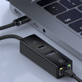 thumbnail image 3 of Wired Network Card Type-C to 3.0HUB 100M Network Card Mobile Phone Tablet Notebook Desktop RJ45 Black,1 * Multi-function Converter,Black, 3 of 8