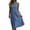 Blue, variant on Midi Womens Dresses A Line Sleeveless Cotton Sundress Summer Pleated Mock Neck Solid Loose Fit Dresses