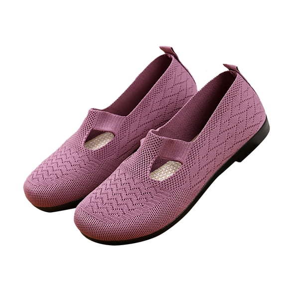 AUDeals Women’s Soft Sole Walking Shoes Breathable Non Slip Casual Orthopedic Shoes for Middle Aged and Elderly (Purple, 6)