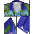 thumbnail image 4 of LA LEELA Men's Hawaiian Shirts Aloha Casual Beach Shirts Short Sleeve Button Down Collared Shirt Men XS Tall Branch, Blue, 4 of 7