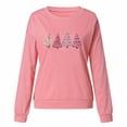 thumbnail image 3 of Liquidation!Bunenne Chandails de Noël pour Femmes Col Rond Imprimé Arbre de Noël Manches Longues Rose m, 3 of 3