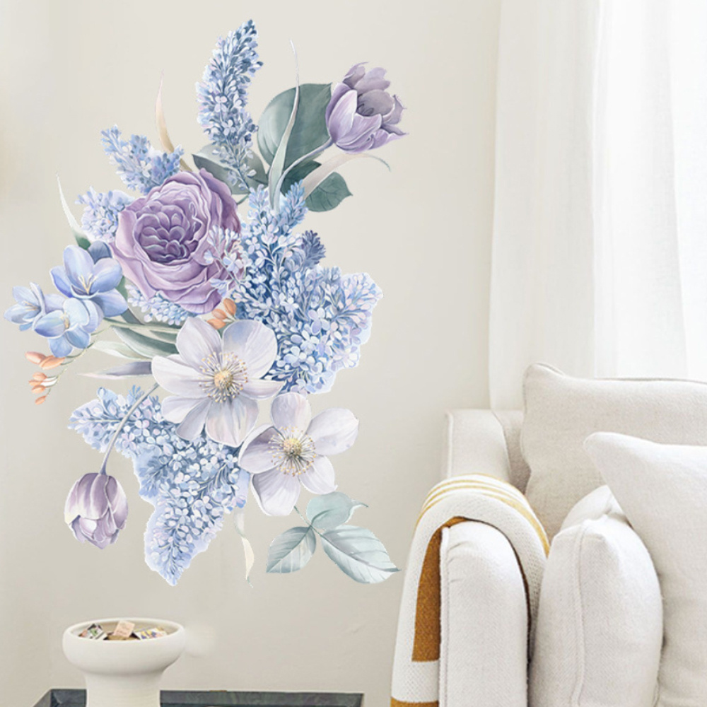 UPAIRCAS Large Flower Wall Sticker Decal Mural for Living Room Office