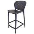 thumbnail image 2 of Benjara Celin 30" Barstool Chair- Set of 4- Stackable- Mesh- Curved Seat- Gray, 2 of 6