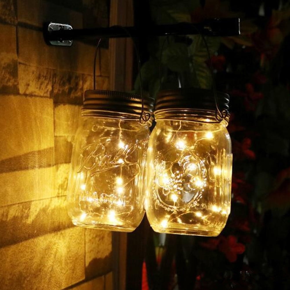3 Pack LED Fairy Light Solar Mason Jar Lid Lights Color Changing Garden Decor 