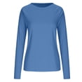 thumbnail image 6 of hoksml Women's UPF 50+ Sun Protection Long Sleeve Workout Shirt with Thumbholes, Athletic Rash Guard Top for Running Hiking Beach, 6 of 7