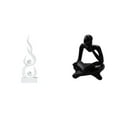 thumbnail image 1 of Figura abstracta de resina con forma de llama de fuego, escultura moderna, artesanía para mesa, sala de estar, estantería de oficina, estantería de pa, 1 of 8