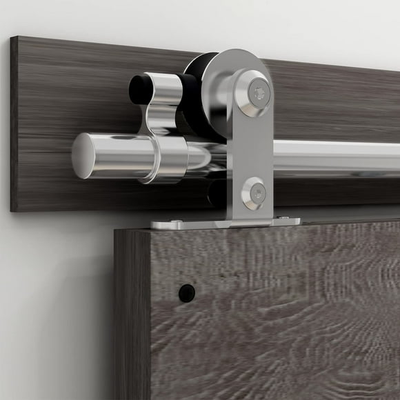 CCJH 12FT/144'' Stainless Steel Sliding Track Barn Door Hardware Kit for Single Door Heavy Duty