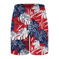 thumbnail image 3 of Hessimy Mens Swim Trunks Hawaiian Beach Shorts Quick Dry Board Shorts Bathing Suits Swimwear with Pockets,Hawaiian Style(Watermelon Red,XXXXL), 3 of 4