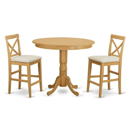 East West Furniture Trenton 3 Piece High Cross Dining Table