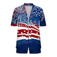 thumbnail image 4 of Guluxicc 2 Piece Outfit Sets for Women 4th of July Short Sleeve Cardigan Matching Shorts with Pockets Casual Beach Sets for Summer Holiday, 4 of 5