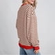 thumbnail image 3 of camisa deportiva de cuello redondo de manga larga con bloques de color a rayas de gran tamaño para mujer camisa de jersey holgada informal top rojo/l, 3 of 3