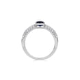 thumbnail image 2 of 1.20 Carat Round Cut Natural Diamond Blue Sapphire Gemstone Elegant Anniversary Ring for Women 18K White Gold Size 6 by Diamond-Capitals, 2 of 7