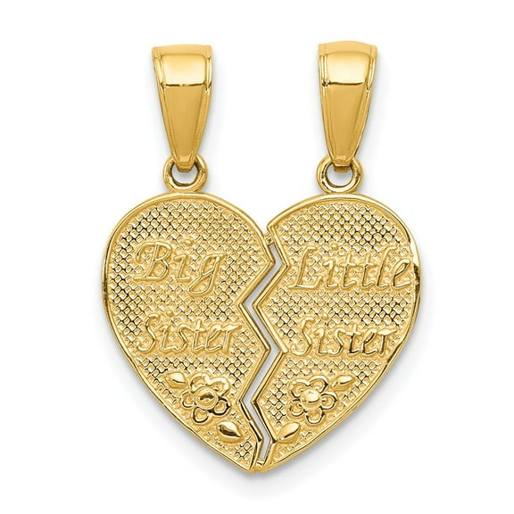 14k Yellow Gold Big Sister/Little Sister Break-apart Charm