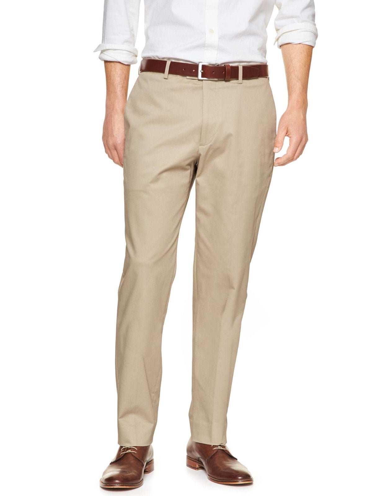 Banana Republic Mens Non Iron Slim Fit Dress Pants Khaki Beige 36W x 34L