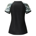 thumbnail image 6 of ZTTD Women Camouflage Print Crew Neck Short Sleeve Colorblock T Shirt Top, 6 of 7