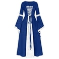 thumbnail image 1 of Huanglei Robe Femme Style Rétro Manches Trompette Longue Robe Vintage Longueur Médiévale Robe Gothique Femme, 1 of 5