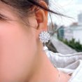 thumbnail image 4 of Fashion Jewelry CZ Women Crystal Pearl Flower Non Pierced Clip On Drop Earrings, 4 of 9