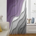 thumbnail image 6 of Purple Grey Ombre Sheer Curtains 54 Inches Long, Modern Geometric Abstract Aesthetics Cream Light Filering Curtains, Breathable Simi Curtain Privacy Drapes for Kitchen Bathroom Small Window Treatment, 6 of 9