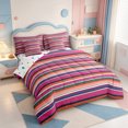 thumbnail image 2 of Erosebridal Modern Stripes 7pcs Queen Bedding,Linear Geometric Print Bedding Comforter Set Queen,Polkadot Reversible, 2 of 7