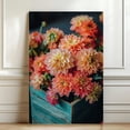 thumbnail image 4 of Dahlia Flower Canvas Wall Art 8x12 inches - French Vintage Botanical Dahlia Flower Canvas Decor for Elegant Bedroom, 4 of 5
