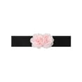 thumbnail image 1 of Cinturón Elástico Ancho para Mujeres INSPIRE CHIC, Corsé Estirable de Doble Flor Grande, Elegante y Casual para Vestido 68x6cm/26.8x2.4 pulgadas (LxA) Rosa Claro, 1 of 6