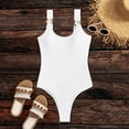 thumbnail image 3 of zanvin Womens One Piece Swimsuit Tummy Control Slimming Bathing Suits V Swimwear,White,XL, 3 of 6