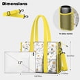 thumbnail image 5 of Teacher Tote Bag,Pioneer Flower Floral Print Pattern Teacher Utility Tote Bag,Large Work Tote Bags for Women with Multiple Pockets,Top Zipper Closure,13.8x10.6x6.7 Inch, 5 of 5