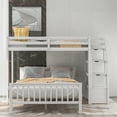thumbnail image 5 of Kacho Bunk Bed Twin Over Twin, with Storage Drawers, Wood Twin Bunk Beds with High Length Guardrail, Twin Over Full Bunk Bed with Shelves and 6 Storage Drawers, for Teens Adults, White, 5 of 7