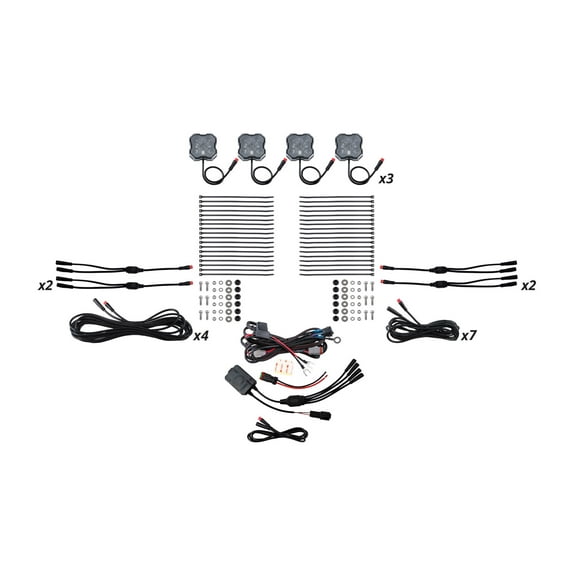Diode Dynamics Stage Series RGBW LED Rock Light Kit (12-Pack), RGBW without Magnet Mounts