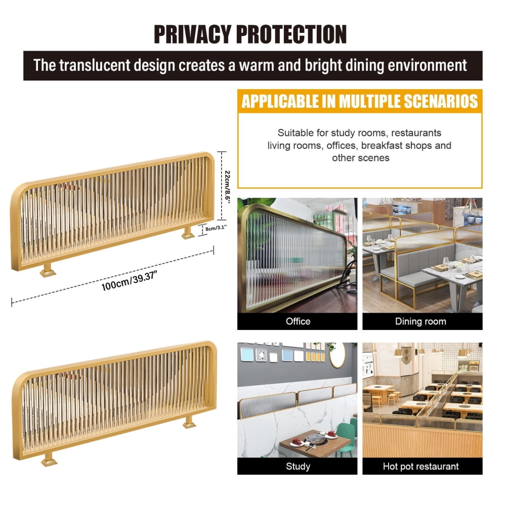 Restaurant Decorative Partitions, 39.4x11.8in Commercial Dining Area Dividers(B)