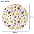 thumbnail image 6 of Colorful Softball and Fashion Icons Pattern Round Tablecloth 60"x60",Wrinkle Wipeable Table Cloth for Kitchen Dining Room Picnic Patio Party, 6 of 6
