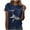 Navy#1, variant on Women's Ocean Animal Print Summer Short Sleeve Crew Neck Basic Top | Stretchy Breathable Plus Size Friendly (S-3XL) | Casual Beach Daily Wear