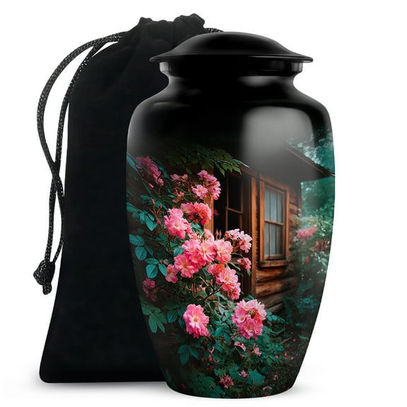 SABURIAL Rose Urn - Large Burial Urn for Ashes for Women - Cremation Urns for Human Ashes Adult Female & Male - Decorative Urns - 10 Inch