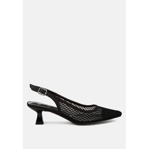 Kiev Mesh Pin Buckle Pointed Mules