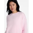 thumbnail image 4 of No Boundaries Boxy Fleece Sweatshirt, Midweight, Women's XXS-XXL, 4 of 5