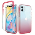 thumbnail image 1 of For iPhone 12 Case, iPhone 12 Pro Case - 6.1 inch Full Body Clear Protection Case Shock Proof edges Slim Hybrid Back Silicone Rubber TPU Bumper Gradient Cover For Apple iPhone 12/12 Pro - Red, 1 of 7