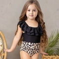 thumbnail image 2 of Toddler Girls Summer Bathing Beach Suits Sleeveless Leopard Print Ruffles Bikini Surfing Swimwear One Piece Swimsuit Spring Swimsuits For Kid 4-5T, 2 of 6