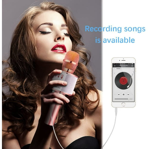 Karaoké Microphone sans fil Bluetooth, 3 en 1 Multi-fonction
