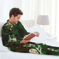 thumbnail image 4 of Mens Pajamas Set, Camouflage Skull Button Down Long Sleeve Loungewear Sleepwear Pjs sets for Men, 4 of 5