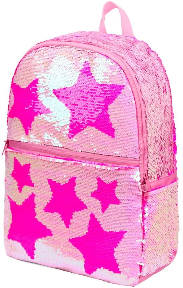 Sequin School Backpack for Girls Kids Cute Elementary Book Bag Bookbag Teen Glitter Sparkly Back Pack 