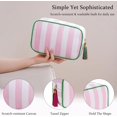 thumbnail image 3 of Bolsa de maquillaje de lona con cierre de rayas grandes, bolsa de cosméticos de viaje, bolsa de cosméticos de coqueta, bolsa de aseo para niñas, bolsa de almacenamiento de accesorios para, 3 of 3