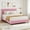 Pink-QUEEN, variant on Gaderth King Bed Frame with Headboard, Velvet Upholstered Wingback Bedframe, Heavy-Duty Platform Bed Frame with Strong Wood Slats, No Box Spring Needed, Noise-Free
