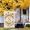thumbnail image 2 of Monogram Letter S Fall Initial Garden Flag 12x18 Double Sided Burlap, Small Vertical Welcome Floral Sunflower Family Last Name Flag Outdoor Outside Decoration (ONLY FLAG), 2 of 6