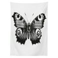 thumbnail image 3 of Ambesonne Black and White Tablecloth Rectangular Table Cover, Peacock Butterfly, 60"x90", Black White, 3 of 4