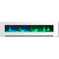thumbnail image 6 of Hanover 78 In. Wall-Mount Electric Fireplace in White with Multi-Color Flames and Driftwood Log Display, 6 of 8