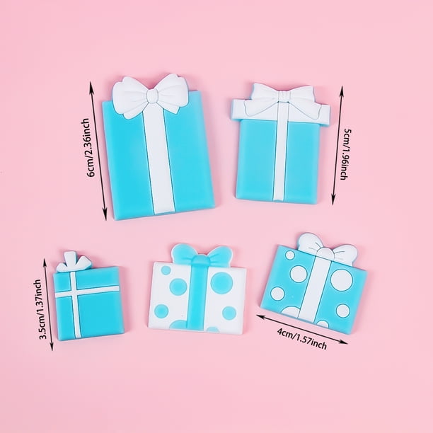 Adorno de oso rosa y azul para tarta de cumpleaños, muñeco de oso para insertar, decoración para tarta de bebé, niño y niña, primer cumpleaños, revelación de género(5pcs cake topper A