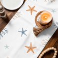 thumbnail image 3 of Navy Blue Shell Coastal Table Runner 72 Inches, Starfish Coral Summer Ocean Nautical Bed Runner Dresser Scarves Tabletop for Indoor Outdoor Parties/Ceremony/Banquet, 14" x 72", 3 of 9