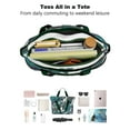 thumbnail image 4 of Tote Bag for Women - Boston Terrier with Bones and Paws Shoulder Bag - Large Utility Work Duffle Bag with Zipper Handbag for Travel, Work, Sprots, 4 of 5