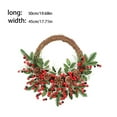 thumbnail image 2 of Langgg Simulation Christmas Pine Cones Wreath Red Berries Door Window Xmas Tree Ring Leaves Semi Rattan Hoop Garland Hotel Navided, 2 of 6